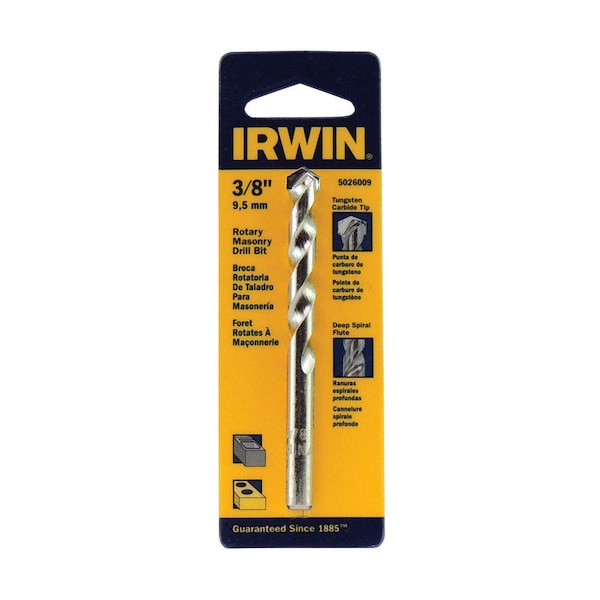 Irwin Irwin 3/8 in. X 4 in. L Tungsten Carbide Tipped Rotary Drill Bit Straight Shank 1 pc 5026009 - main